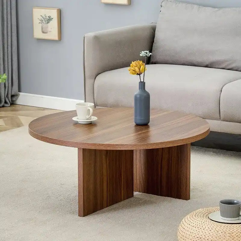 Tavolino rotondo in MDF versatile
