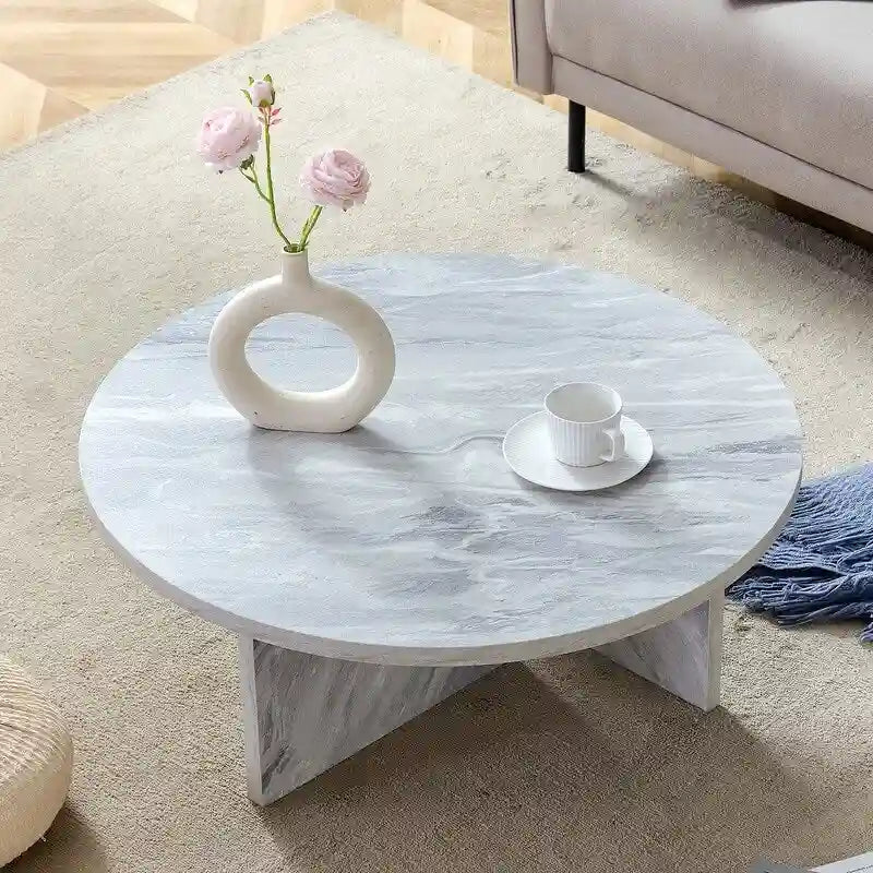Tavolino rotondo in MDF versatile