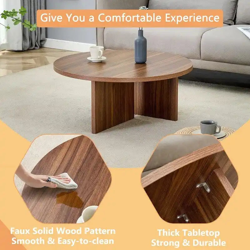 Tavolino rotondo in MDF versatile