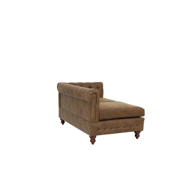 Divanetto Reversibile Monobraccio in Similpelle Traspirante Color Caffè Scuro, Trapuntato, 1 Pezzo, Divano, Mobili Soggiorno
