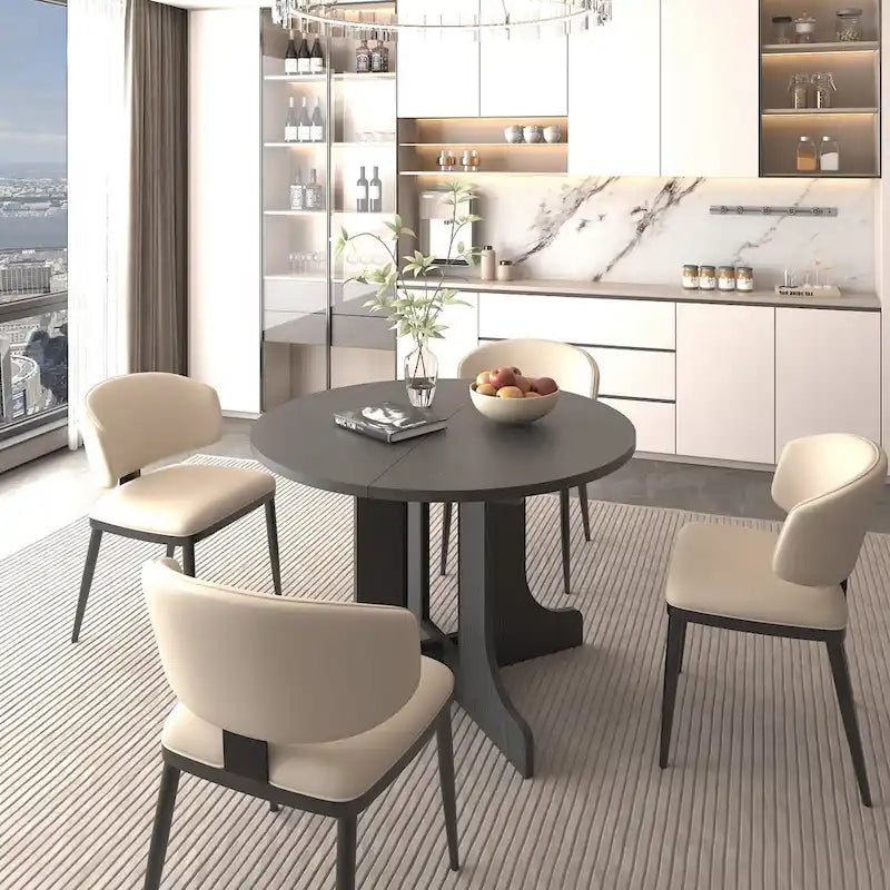 Tavolo da pranzo per cucina rustica con piano ovale allungabile