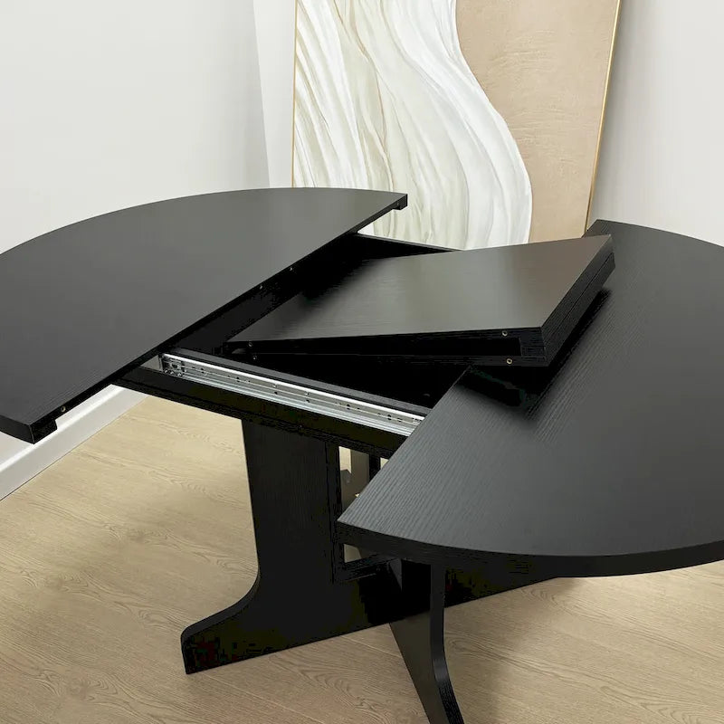 Tavolo da pranzo per cucina rustica con piano ovale allungabile