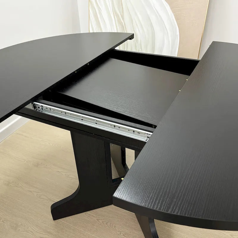 Tavolo da pranzo per cucina rustica con piano ovale allungabile
