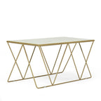 Sardis Modern Glam Handcrafted Marble Top Coffee Table by Christopher Knight Home - 37.00 L x 19.00 W x 18.00 H