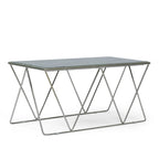Tavolino da caffè moderno Glam con ripiano in marmo - 94 cm L x 48 cm P x 46 cm A