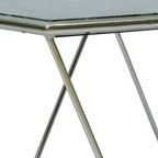 Tavolino da caffè moderno Glam con ripiano in marmo - 94 cm L x 48 cm P x 46 cm A