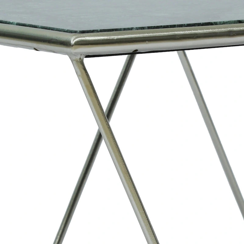 Tavolino da caffè moderno Glam con ripiano in marmo - 94 cm L x 48 cm P x 46 cm A