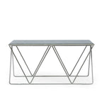 Tavolino da caffè moderno Glam con ripiano in marmo - 94 cm L x 48 cm P x 46 cm A