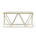 Tavolino da caffè moderno Glam con ripiano in marmo - 94 cm L x 48 cm P x 46 cm A