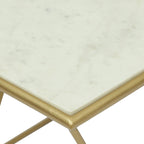Tavolino da caffè moderno Glam con ripiano in marmo - 94 cm L x 48 cm P x 46 cm A