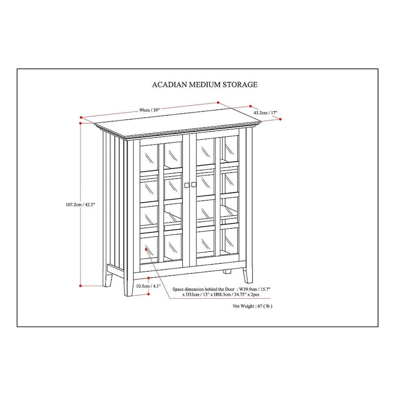 Mobiletto da magazzino in legno massello da 99 cm - 99largh x 43prof x 107h