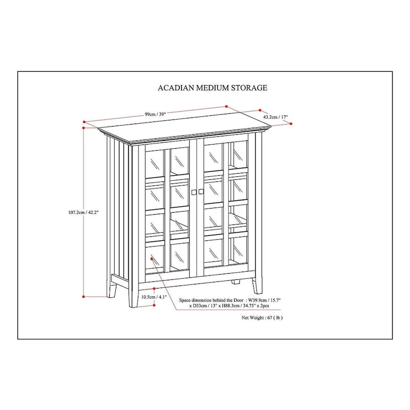Mobiletto da magazzino in legno massello da 99 cm - 99largh x 43prof x 107h