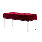 Panca Contenitore Imbottita Capitonnè Mid-Century da 45 cm