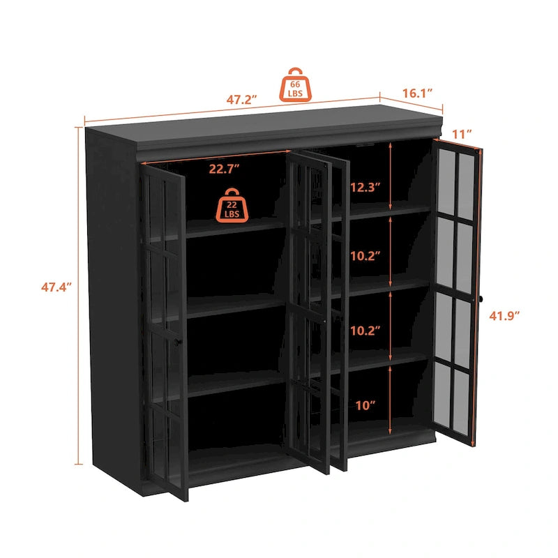 Elegante credenza per riporre oggetti, mobile da buffet, libreria, vetrinetta