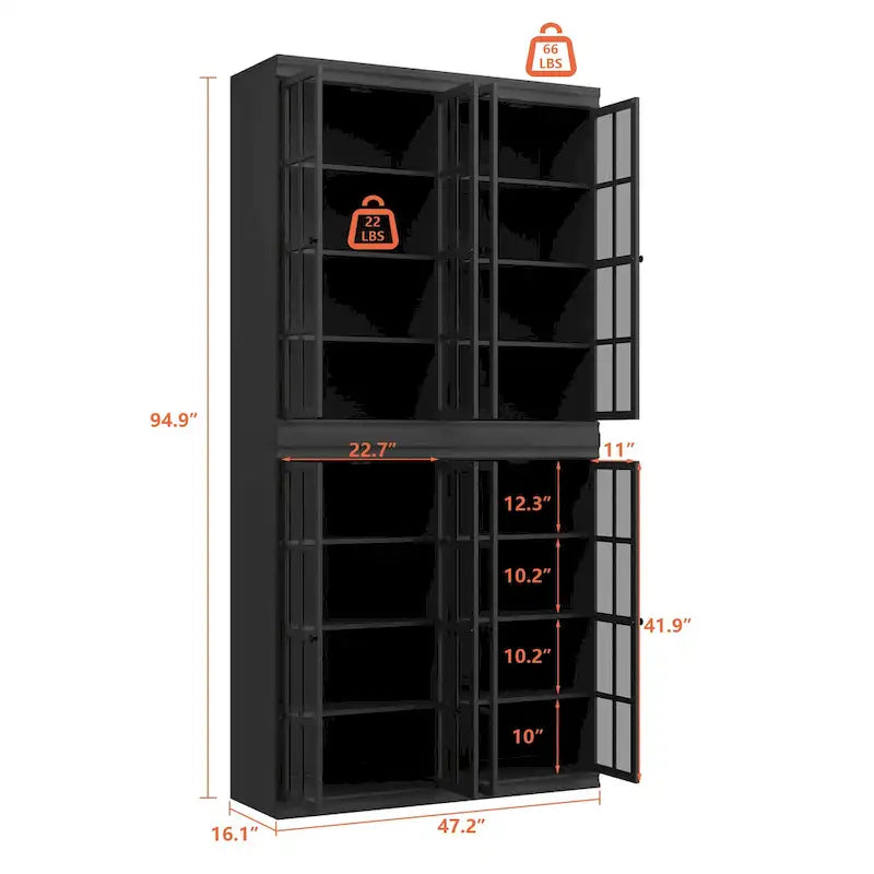 Elegante credenza per riporre oggetti, mobile da buffet, libreria, vetrinetta