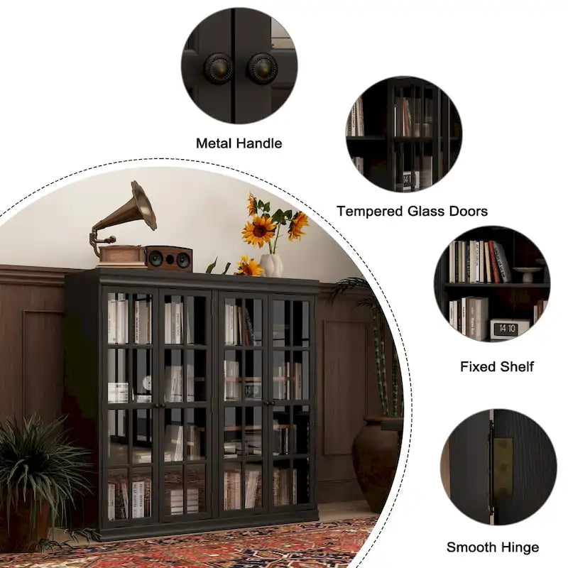 Elegante credenza per riporre oggetti, mobile da buffet, libreria, vetrinetta