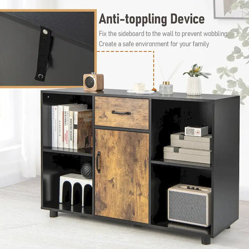 Mobiletto buffet da fattoria, credenza, mobile bar, schedario, consolle - 48 x 16 x 31,5 (L x P x H)