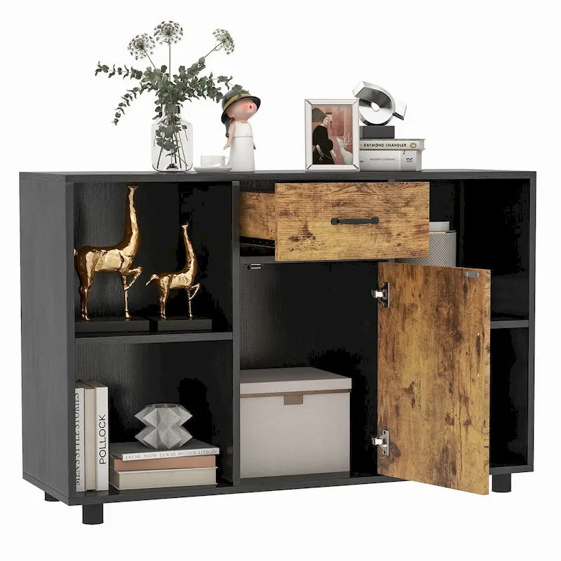 Mobiletto buffet da fattoria, credenza, mobile bar, schedario, consolle - 48 x 16 x 31,5 (L x P x H)