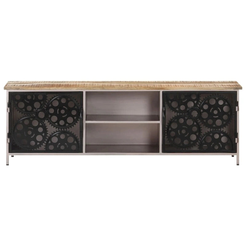 Mobile TV 47.2x11.8x15.7 Legno Grezzo di Mango