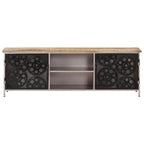 Mobile TV 47.2x11.8x15.7 Legno Grezzo di Mango
