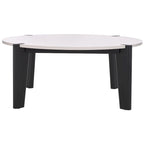 Tavolino rotondo con ripiano in marmo - 101,6 cm L x 101,6 cm P x 40,6 cm H - 101,6L x 101,6P x 40,6H