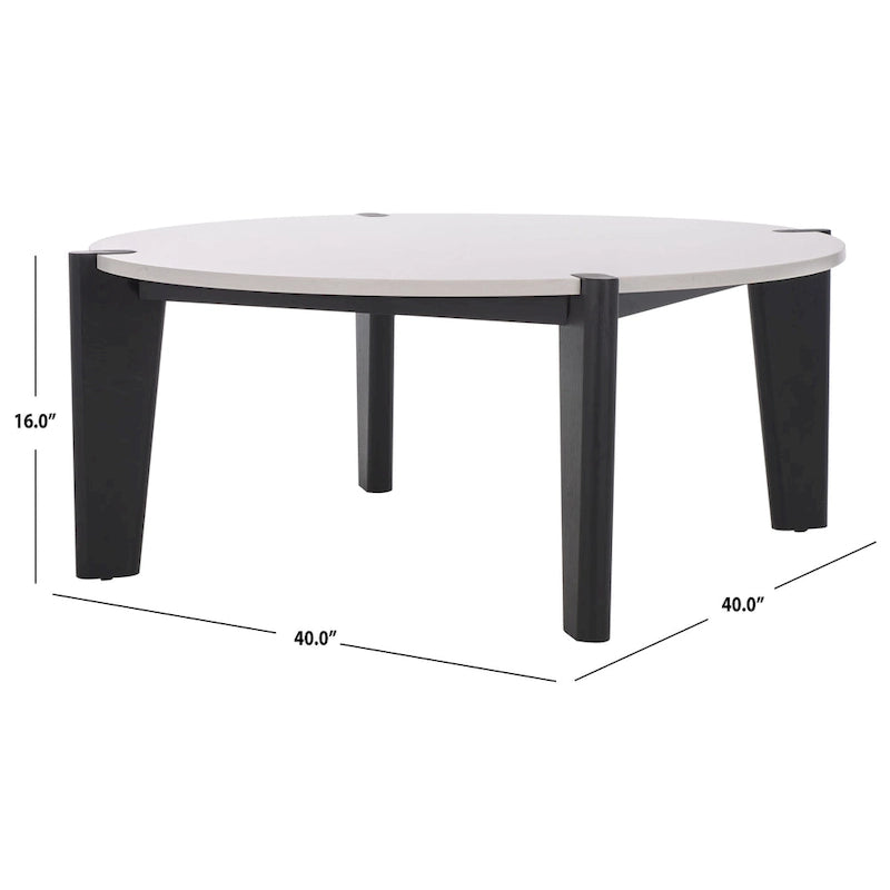 Tavolino rotondo con ripiano in marmo - 101,6 cm L x 101,6 cm P x 40,6 cm H - 101,6L x 101,6P x 40,6H