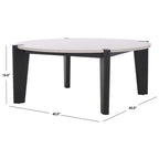 Tavolino rotondo con ripiano in marmo - 101,6 cm L x 101,6 cm P x 40,6 cm H - 101,6L x 101,6P x 40,6H