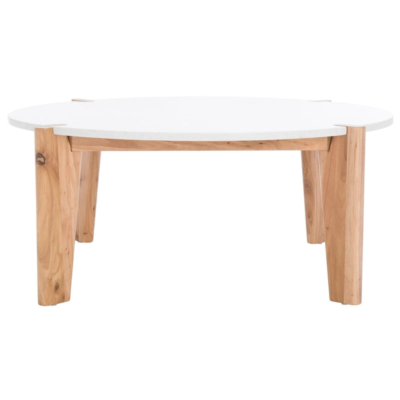 Tavolino rotondo con ripiano in marmo - 101,6 cm L x 101,6 cm P x 40,6 cm H - 101,6L x 101,6P x 40,6H
