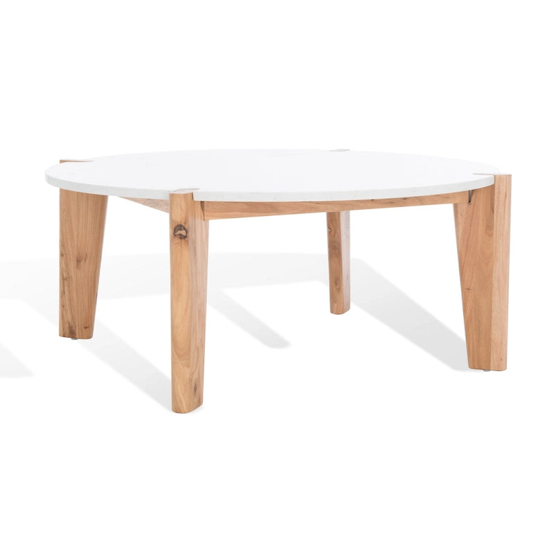 Tavolino rotondo con ripiano in marmo - 101,6 cm L x 101,6 cm P x 40,6 cm H - 101,6L x 101,6P x 40,6H