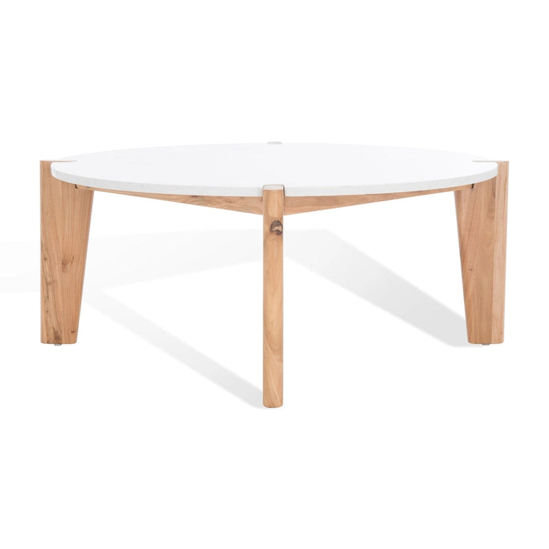 Tavolino rotondo con ripiano in marmo - 101,6 cm L x 101,6 cm P x 40,6 cm H - 101,6L x 101,6P x 40,6H