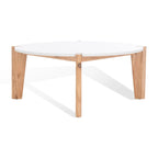 Tavolino rotondo con ripiano in marmo - 101,6 cm L x 101,6 cm P x 40,6 cm H - 101,6L x 101,6P x 40,6H