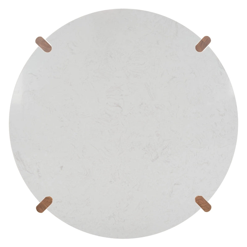 Tavolino rotondo con ripiano in marmo - 101,6 cm L x 101,6 cm P x 40,6 cm H - 101,6L x 101,6P x 40,6H