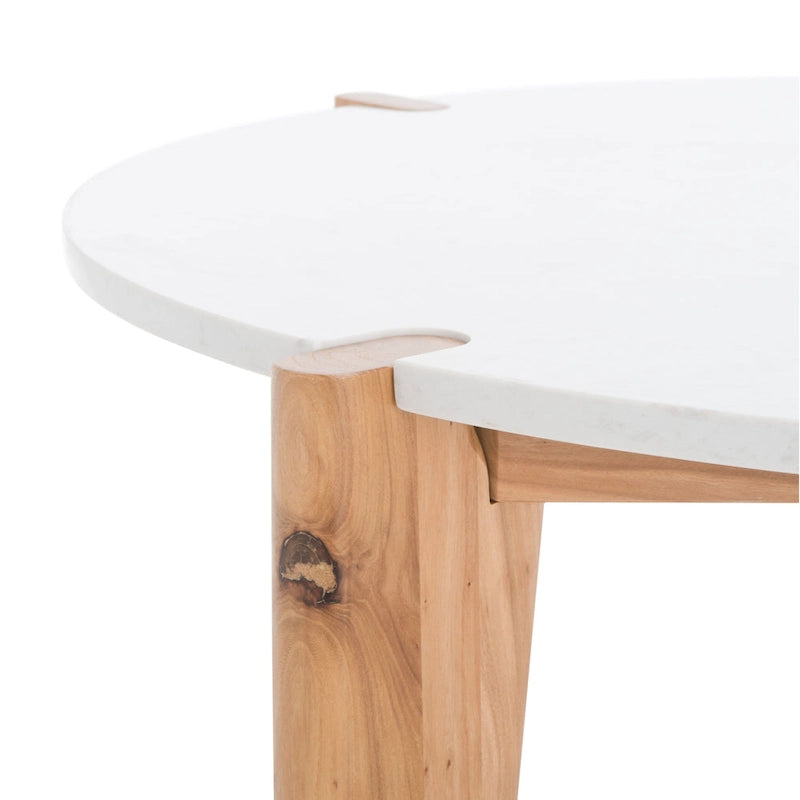 Tavolino rotondo con ripiano in marmo - 101,6 cm L x 101,6 cm P x 40,6 cm H - 101,6L x 101,6P x 40,6H