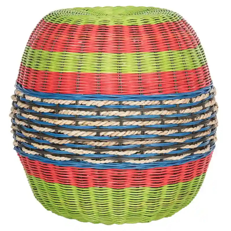 Sgabello multi vimini in rattan a barile - 18 x 18 x 18 - 18Lx18Px18A
