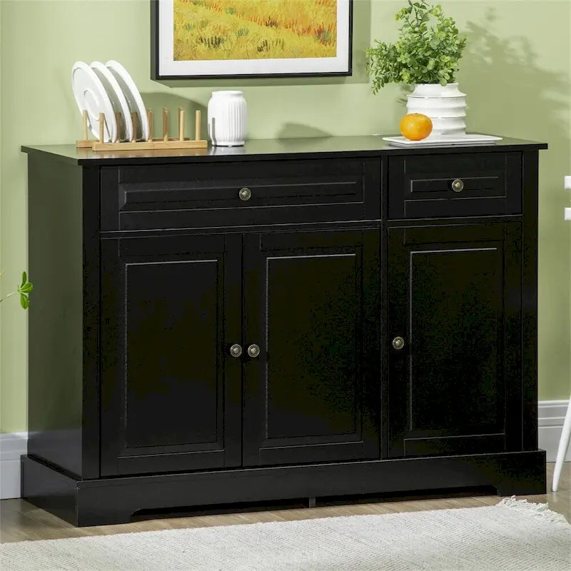 Credenza moderna da cucina con 2 cassetti e ripiani regolabili