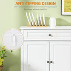 Credenza moderna da cucina con 2 cassetti e ripiani regolabili