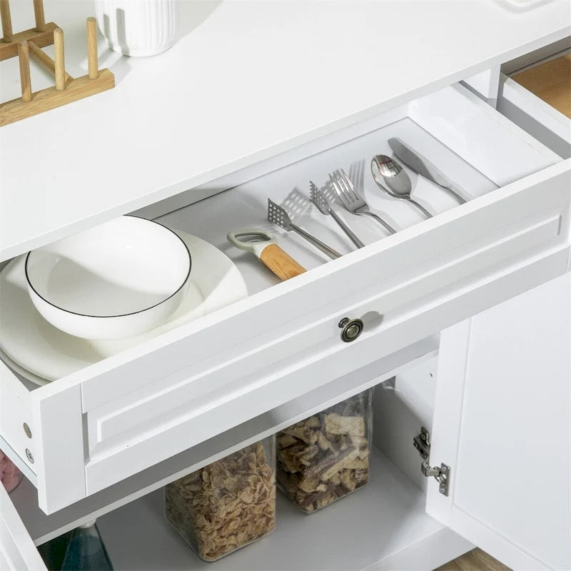Credenza moderna da cucina con 2 cassetti e ripiani regolabili