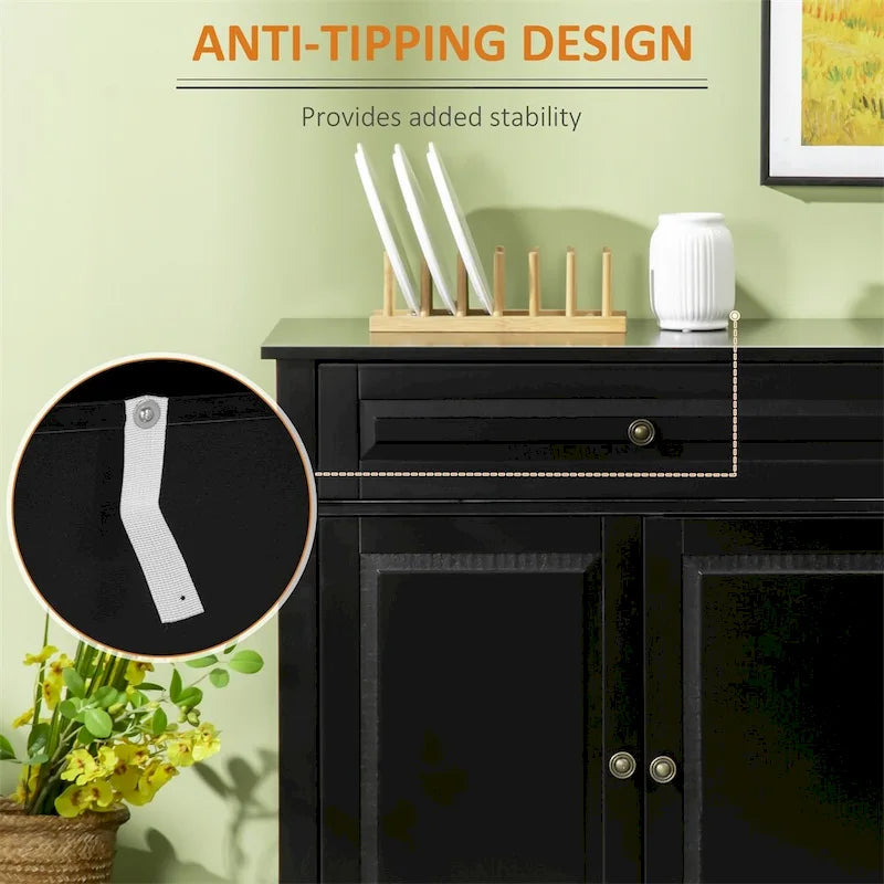 Credenza moderna da cucina con 2 cassetti e ripiani regolabili