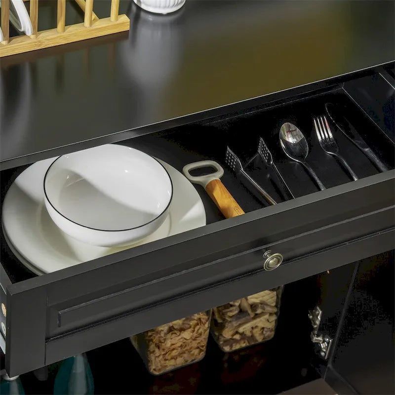 Credenza moderna da cucina con 2 cassetti e ripiani regolabili