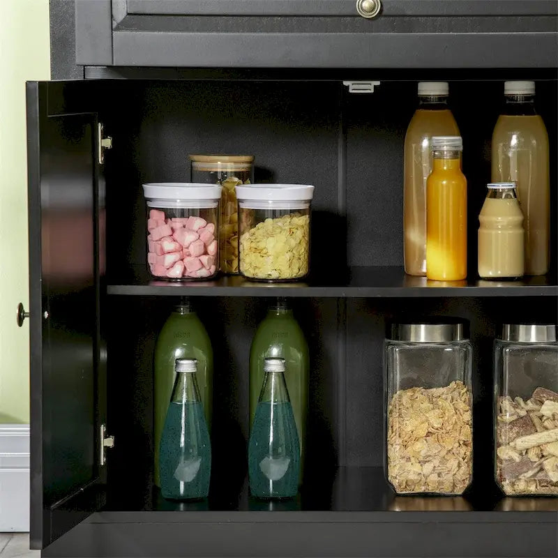 Credenza moderna da cucina con 2 cassetti e ripiani regolabili