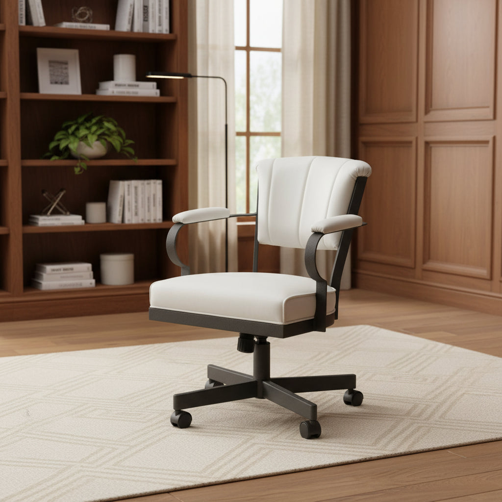 Miami Swivel Metal Caster Chair on Reading Base - 18 High Seat