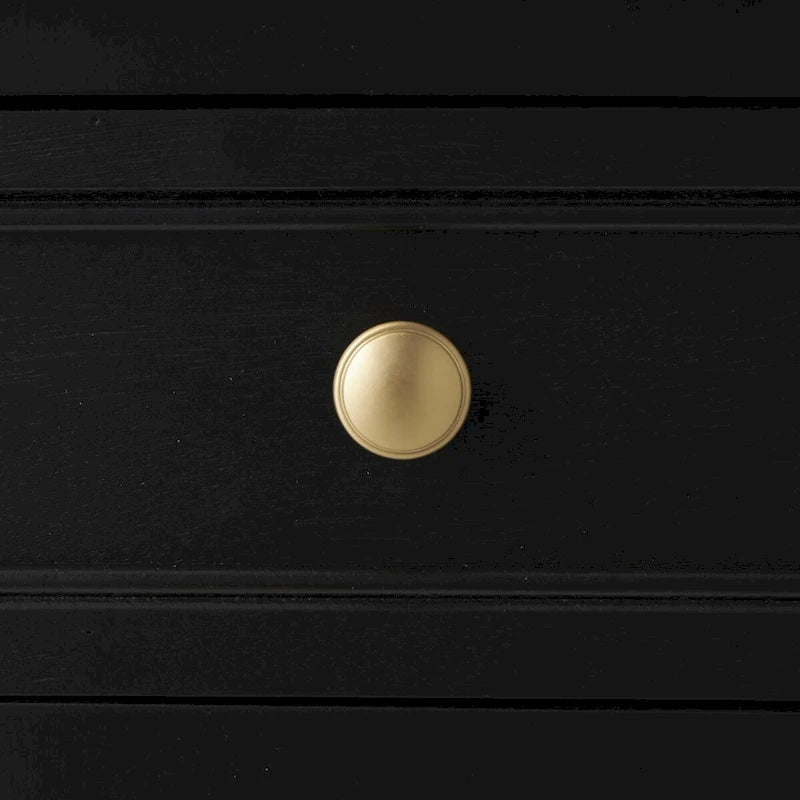 Armadio in legno con 2 cassetti e 2 ante con frontale in rattan - Nero